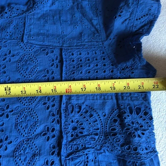 Sundance Nova Dreamer Mandarin Collar Top Blouse in Deja Blue - Picture 3 of 6